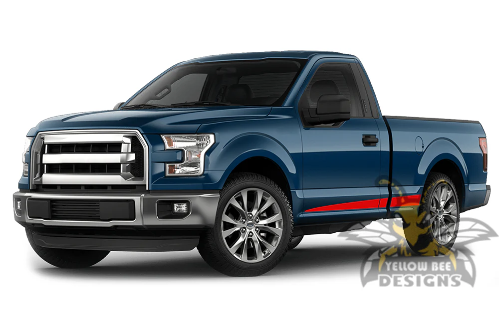 Edge Side Stripes Graphics Vinyl Decals Compatible with Ford F150 Regular Cab 6.5'' - Image 3