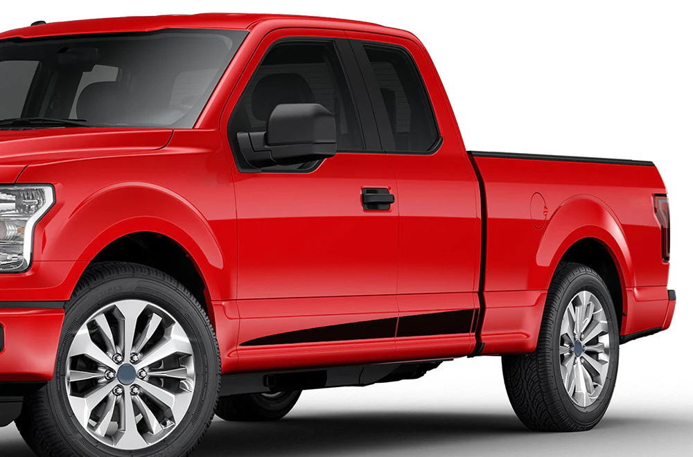 Edge Side Stripes Graphics Vinyl Decals Compatible with Ford F150 Super Cab 6.5''