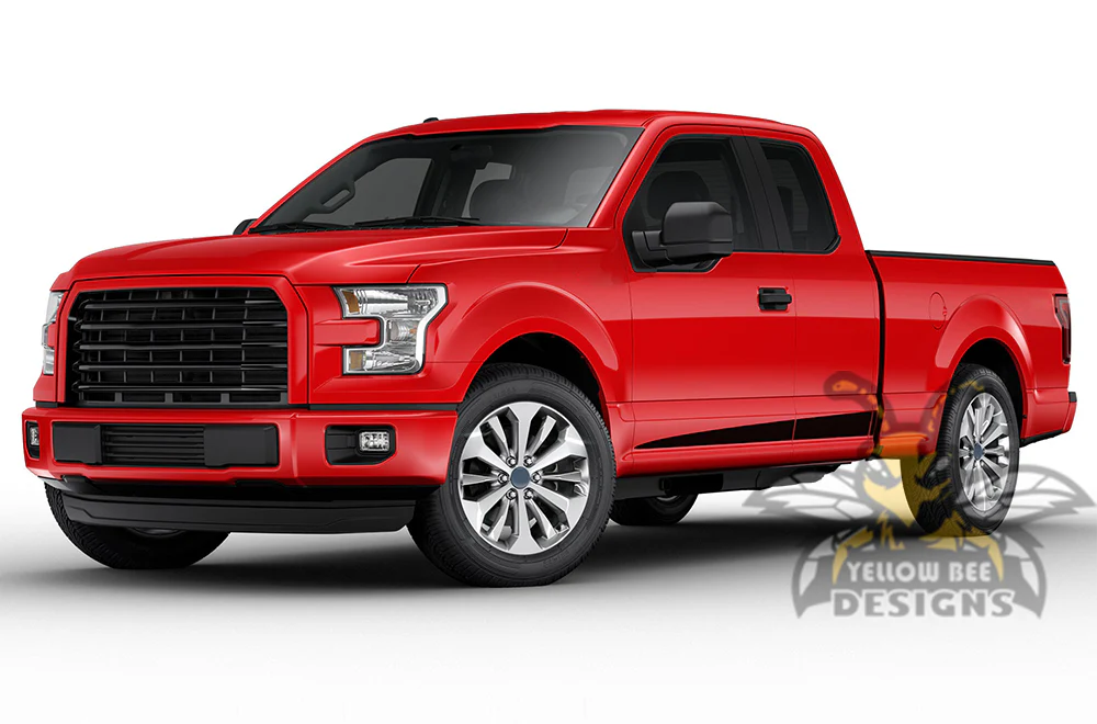 Edge Side Stripes Graphics Vinyl Decals Compatible with Ford F150 Super Cab 6.5'' - Image 2