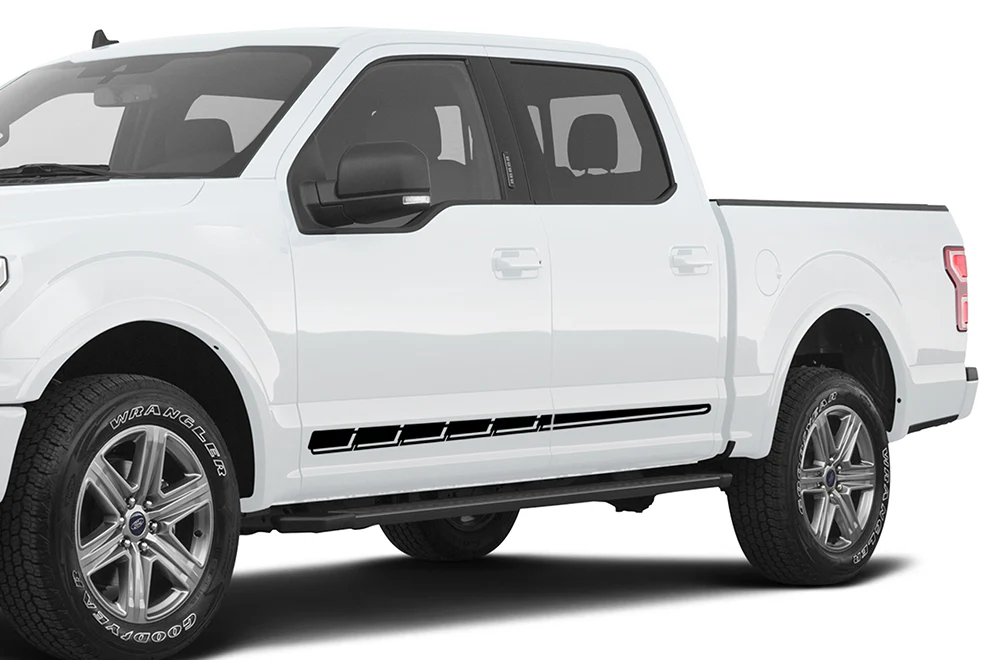 Edge Side Stripes Graphics Vinyl Decals Compatible with Ford F150 Super Crew Cab 5.5''