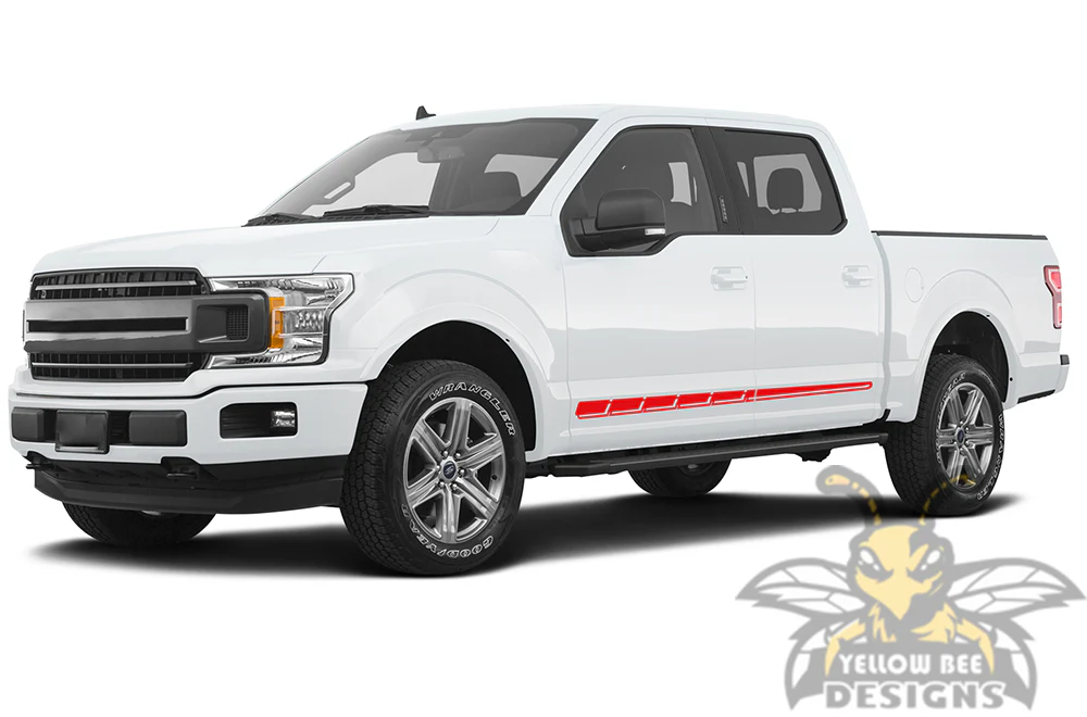 Edge Side Stripes Graphics Vinyl Decals Compatible with Ford F150 Super Crew Cab 5.5'' - Image 3