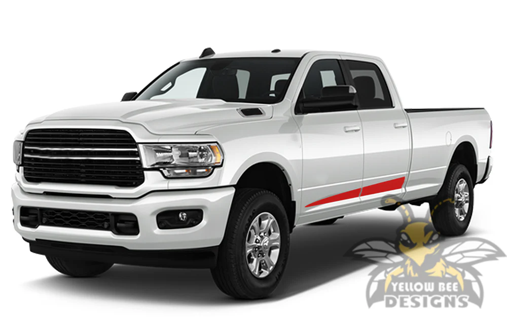 Edge Stripes Graphics Vinyl Decals Compatible with Dodge Ram Crew Cab 3500 Bed 8” - Image 3