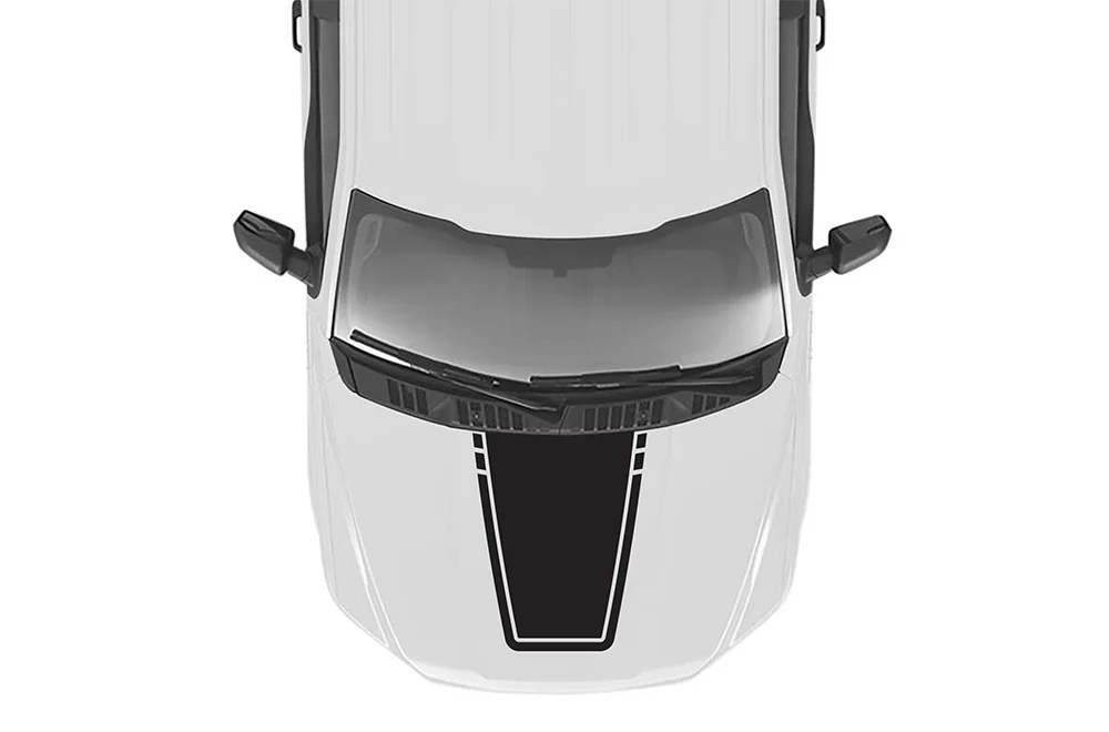 Elevate Center Hood Graphics Vinyl Decals Compatible with Ford F150 Super Crew Cab