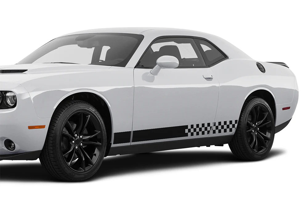 Finishing Flag Stripes Graphics Vinyl Decal Compatible with Dodge Challenger