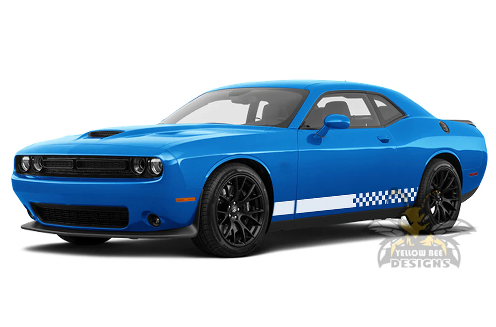 Finishing Flag Stripes Graphics Vinyl Decal Compatible with Dodge Challenger - Image 2