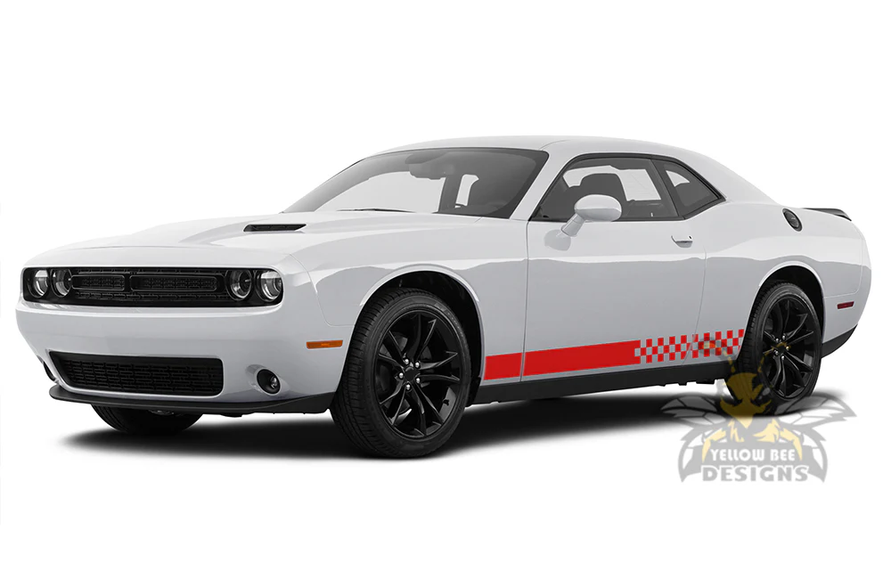 Finishing Flag Stripes Graphics Vinyl Decal Compatible with Dodge Challenger - Image 3