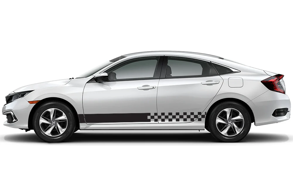 Finishing Flag Stripes Graphics Vinyl Decals Compatible with Honda Civic
