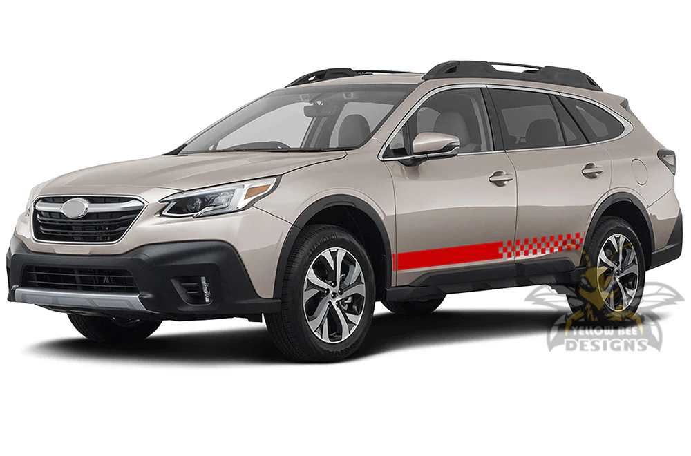 Finishing Flag Style Side Stripes Graphics Vinyl Decals Compatible with Subaru Outback - Image 2