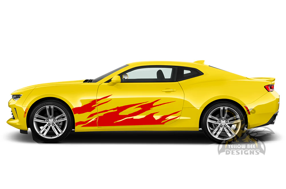 Fire Door Graphics Vinyl Decals Compatible with Chevrolet Camaro - Image 2