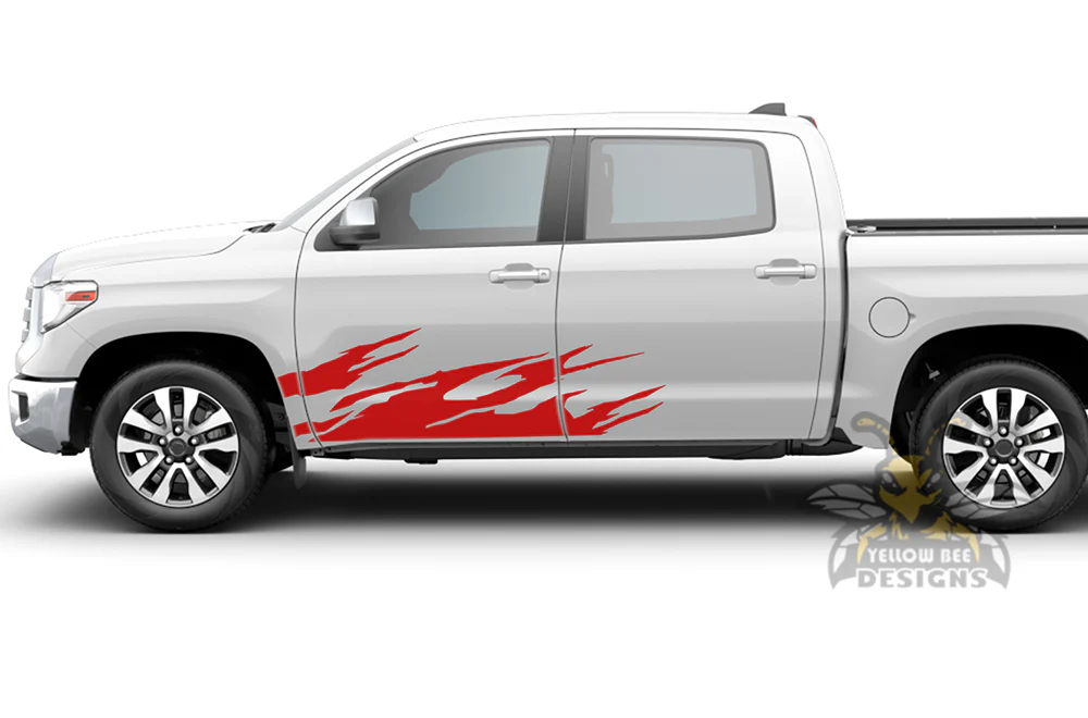 Fire Door Side Graphics Vinyl Decal Compatible with Toyota Tundra - Image 4