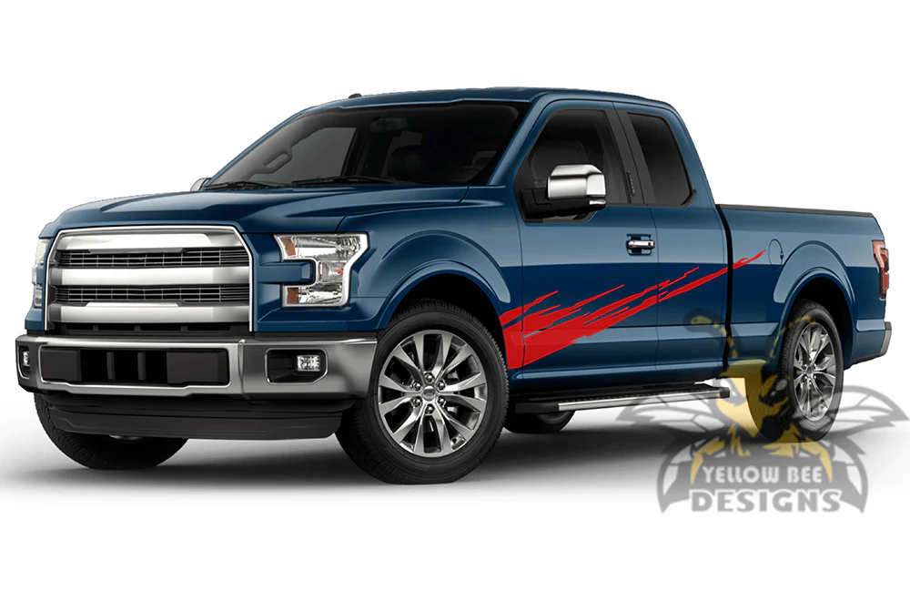 Fire Graphics Vinyl Decals Compatible with Ford F150 Super Cab 6.5'' - Image 3