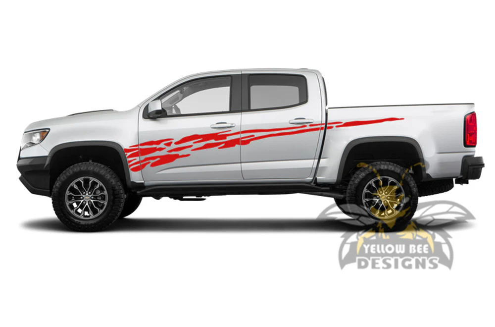 Fire Speed Graphics Vinyl Decals Compatible with Chevrolet Colorado Crew Cab - Image 4