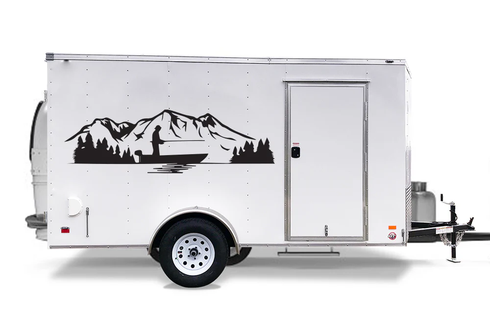Fisher On The Lake Decals, Graphics For RV, Trailer Hauler, Camper, Motor-Ηome, Caravan