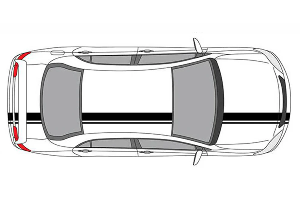 Front to back Line Stripes Graphics Vinyl Decals Compatible with Toyota Corolla