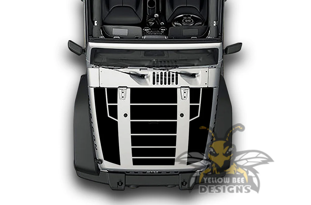 Full Hood Graphics Vinyl Decals Compatible with Jeep JK Wrangler 2007-2018 - Image 2