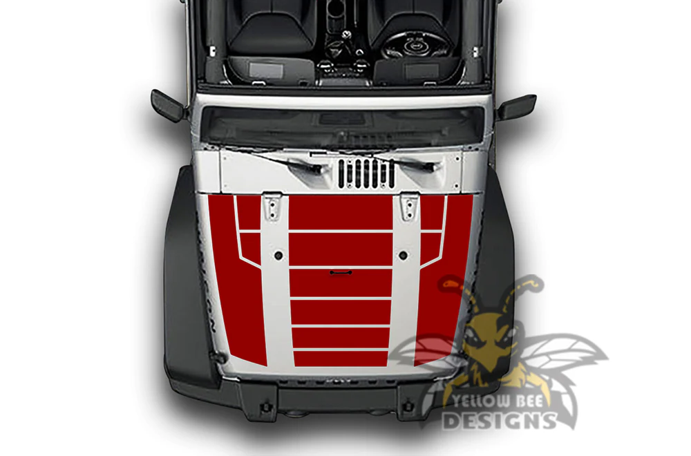 Full Hood Graphics Vinyl Decals Compatible with Jeep JK Wrangler 2007-2018 - Image 3