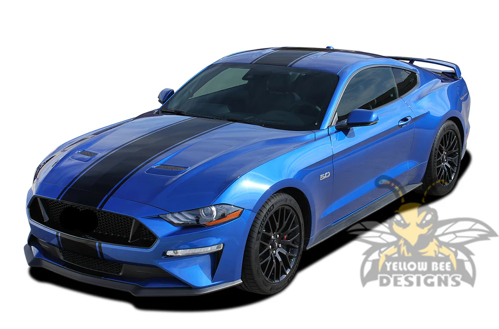 Full Line Rally Stripes Decals Graphics Vinyl Decals Compatible with Ford Mustang - Image 2