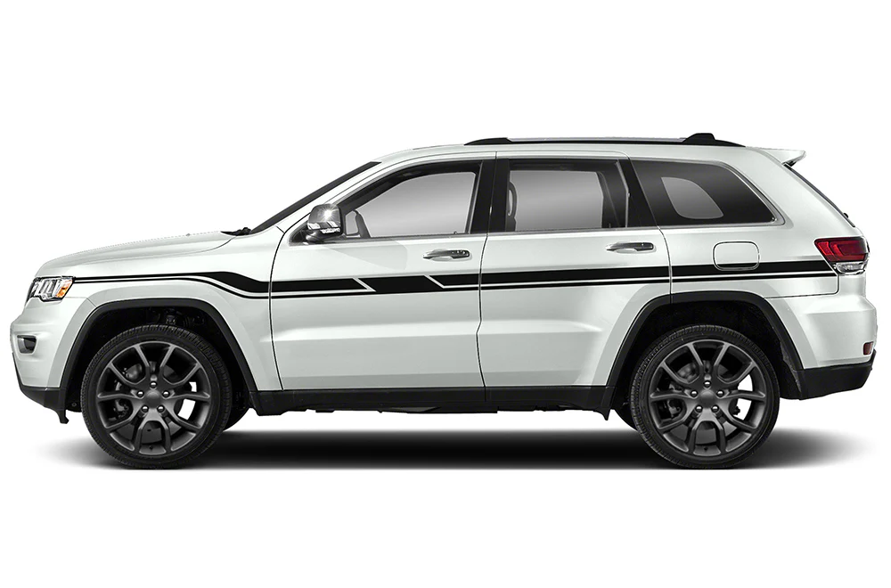 Full Line Side Stripes Graphics Vinyl Decals Compatible with Grand Cherokee