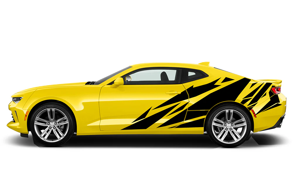 Geometric Pattern Door Graphics Vinyl Decals Compatible with Chevrolet Camaro