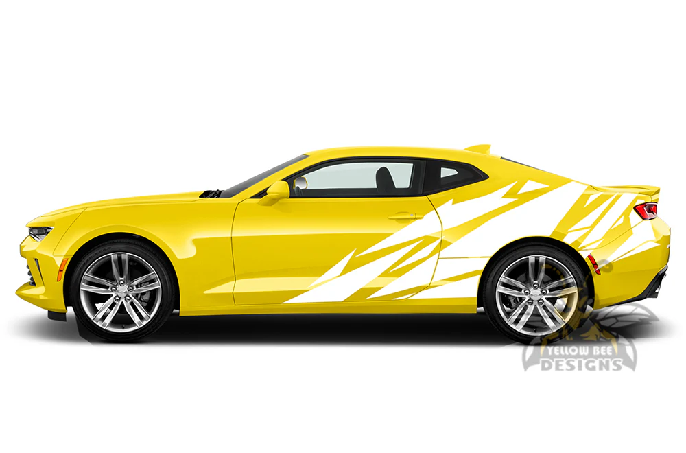 Geometric Pattern Door Graphics Vinyl Decals Compatible with Chevrolet Camaro - Image 2