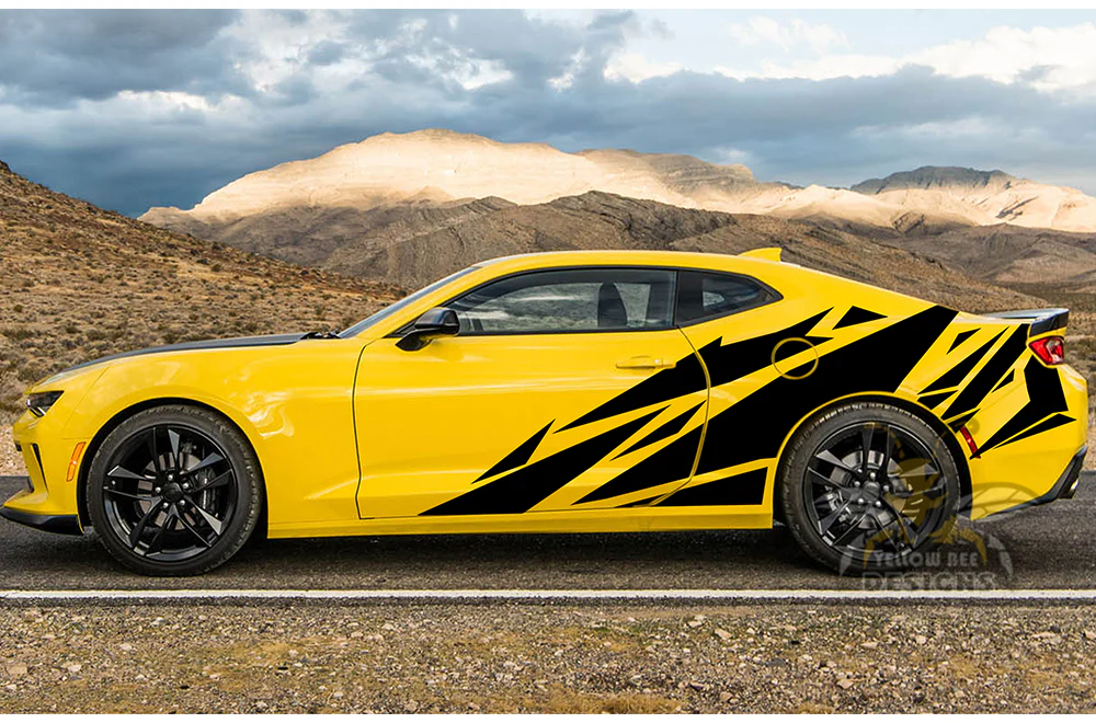 Geometric Pattern Door Graphics Vinyl Decals Compatible with Chevrolet Camaro - Image 3