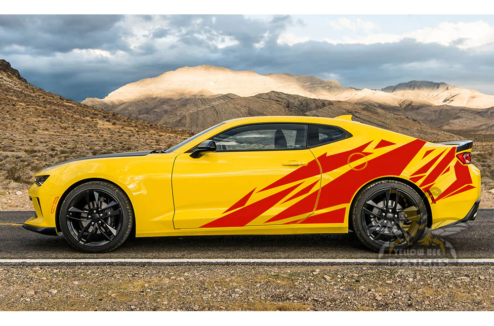 Geometric Pattern Door Graphics Vinyl Decals Compatible with Chevrolet Camaro - Image 4
