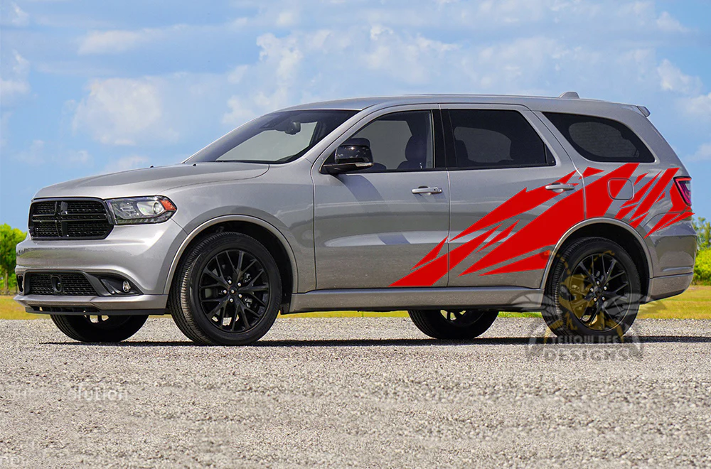 Geometric Pattern Side Door Vinyl Decals Compatible With Dodge Durango - Image 2