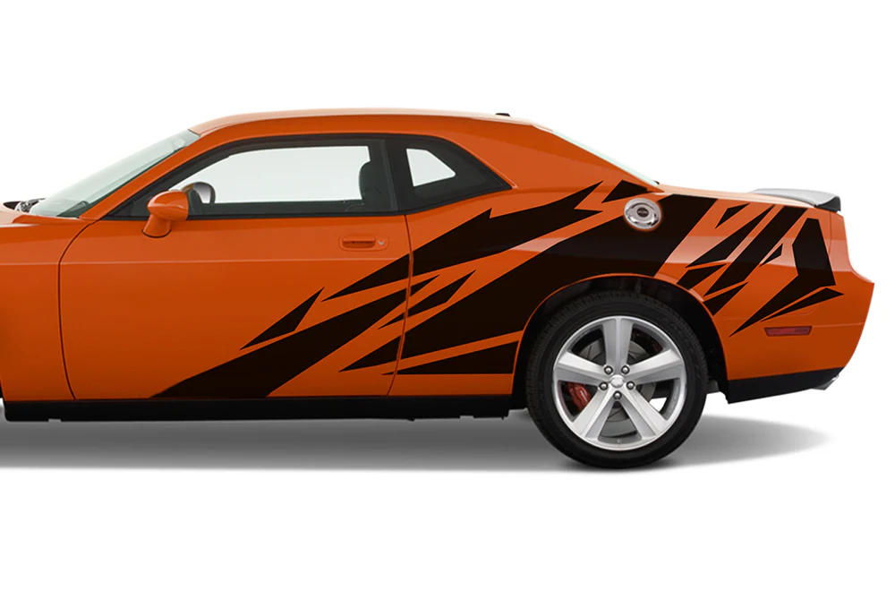 Geometric Pattern Side Graphics Vinyl Decals Compatible with Dodge Challenger