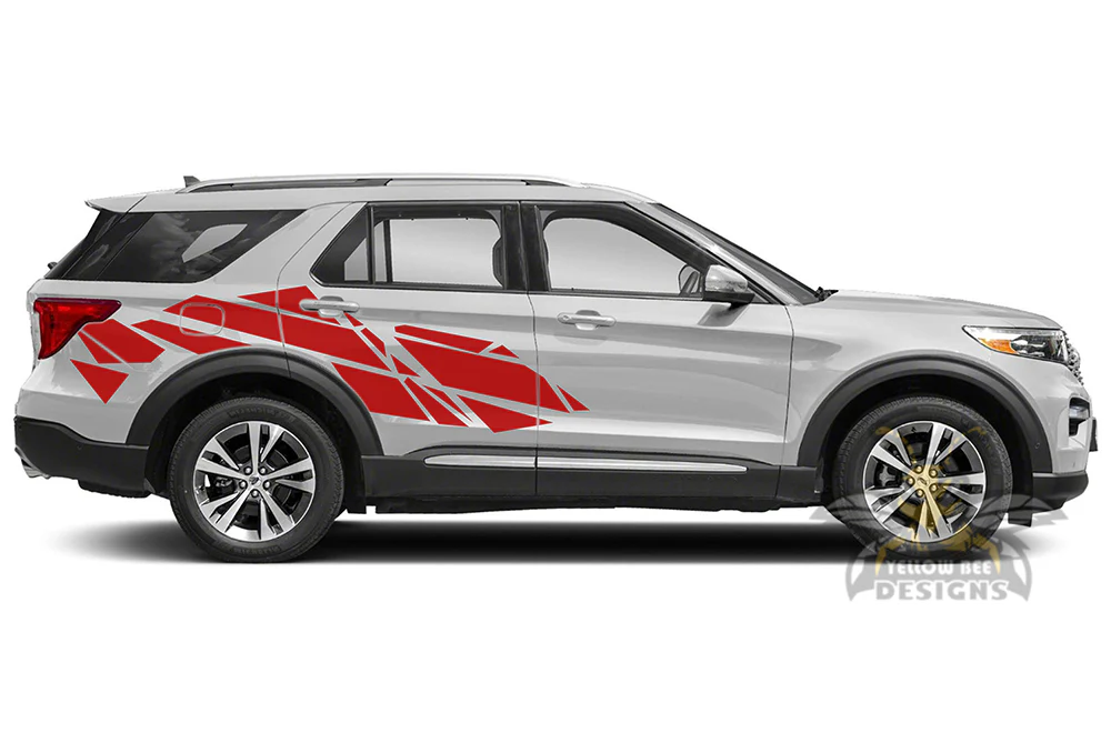 Geometric Pattern Side Graphics Vinyl Decals Compatible with Ford Explorer - Image 3