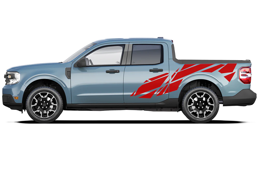 Geometric Style Side Graphics Vinyl Decals Compatible with Ford Maverick - Image 3