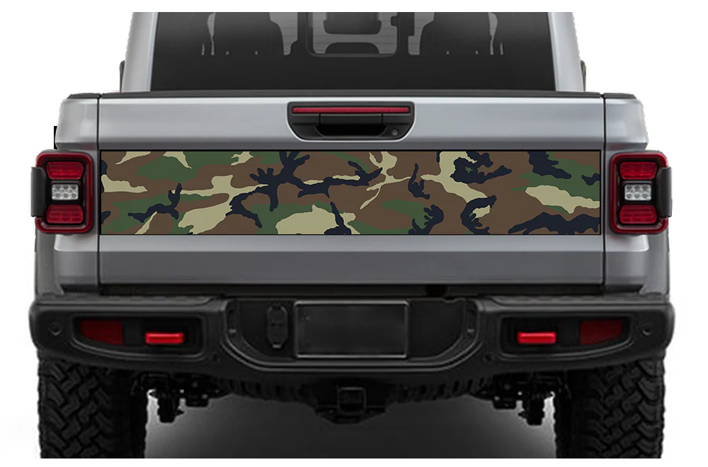 Green Army Tailgate Door Decals Vinyl Compatible with Jeep JT Gladiator (8x53 inches)