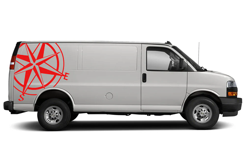 Half Compass Graphics Vinyl Decals Compatible with Chevrolet Express - Image 2
