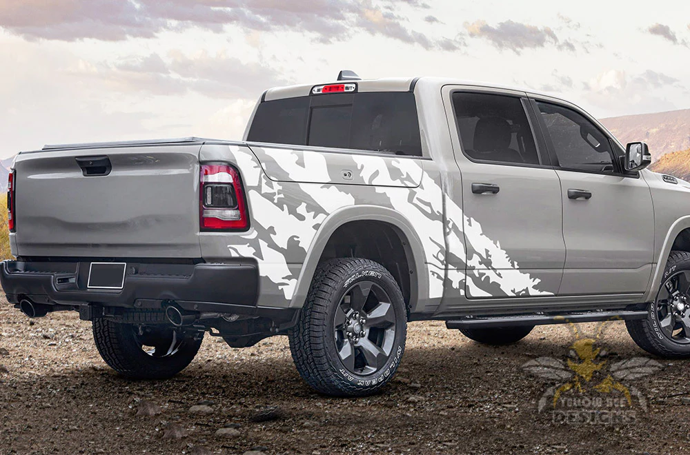 Half Side Shred Graphics Kit Vinyl Decal Compatible with Dodge Ram Crew Cab 1500 - Image 4