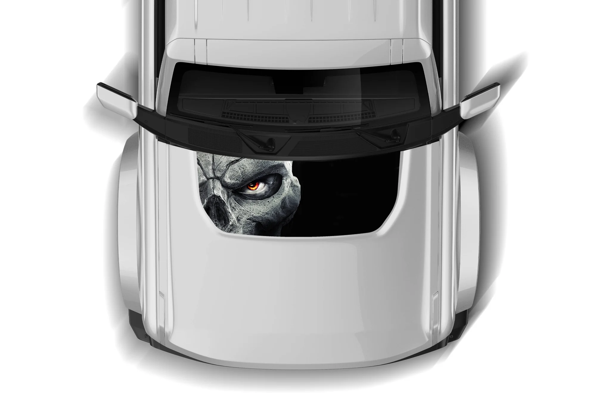 Half Skull Print Hood Graphics Decal Compatible with Ford Bronco