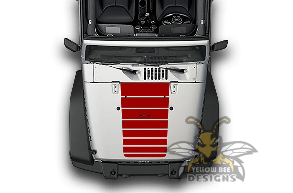 Hash Hood Graphics Vinyl Decals Compatible with Jeep JK Wrangler 2007-2018 - Image 3