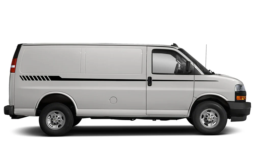 Hash Line Stripes Graphics Vinyl Decals Compatible with Chevrolet Express