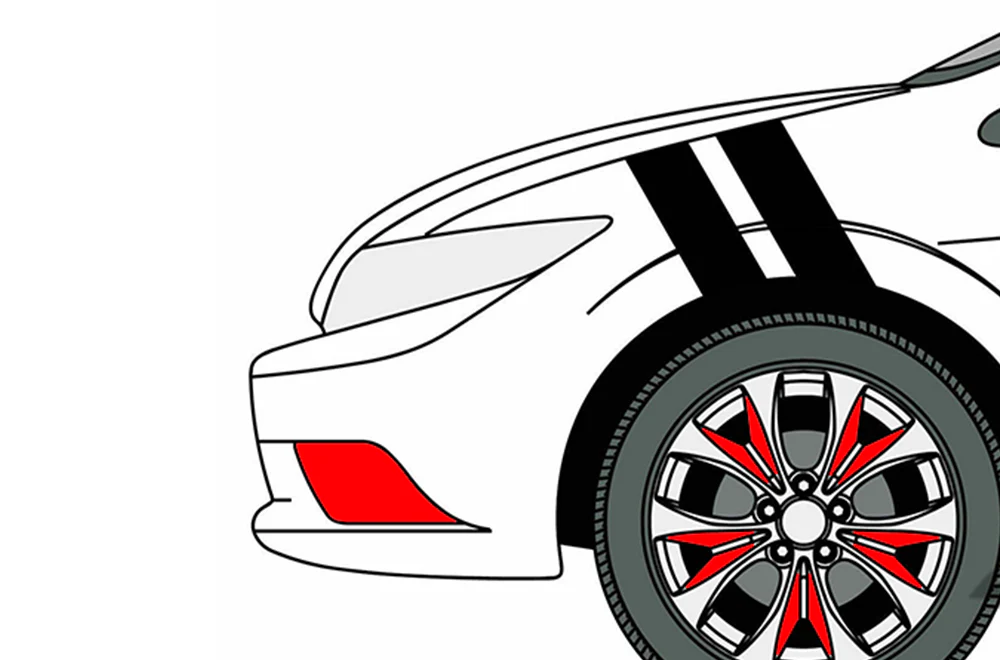 Hash Mark Fender Stripes Decals Graphics Vinyl Compatible with Honda Accord