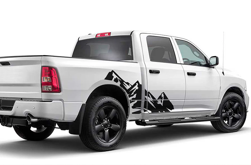 High Mountains Graphics Vinyl Decals Compatible with Dodge Ram Crew Cab 1500