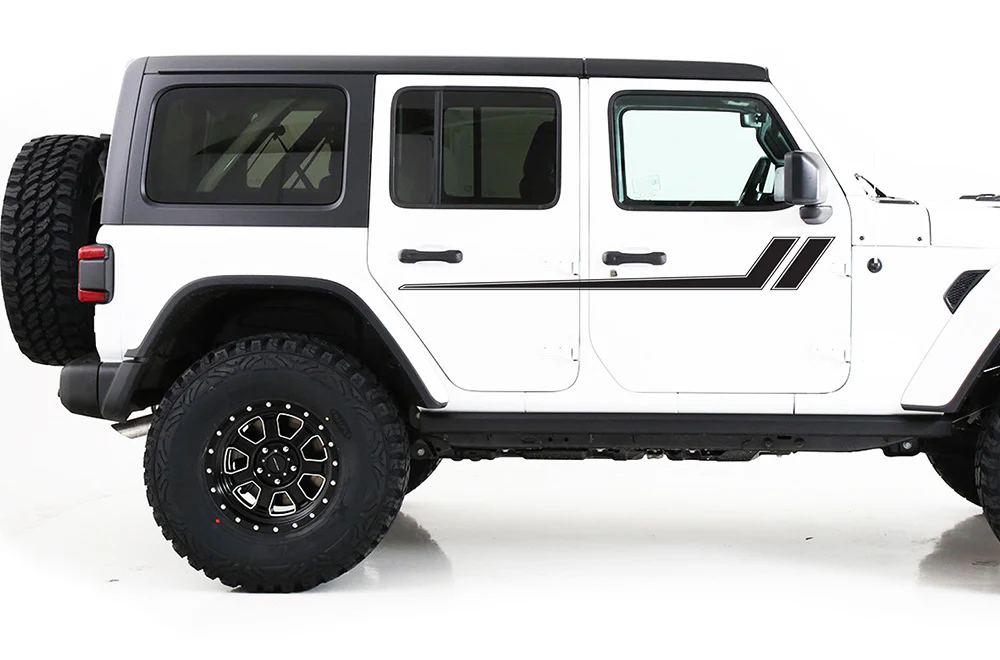 Hochey Stripes Graphics Kit Vinyl Decal Compatible with Jeep JL Wrangler