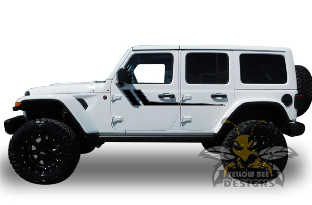 Hochey Stripes Graphics Kit Vinyl Decal Compatible with Jeep JL Wrangler - Image 2
