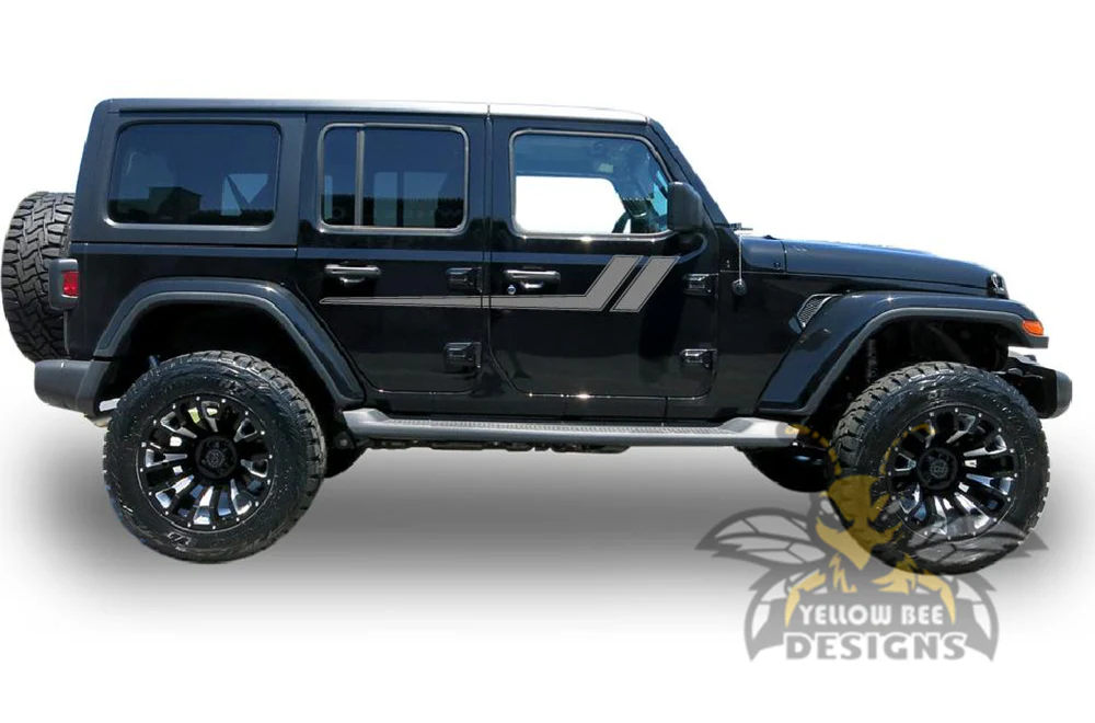 Hochey Stripes Graphics Kit Vinyl Decal Compatible with Jeep JL Wrangler - Image 3