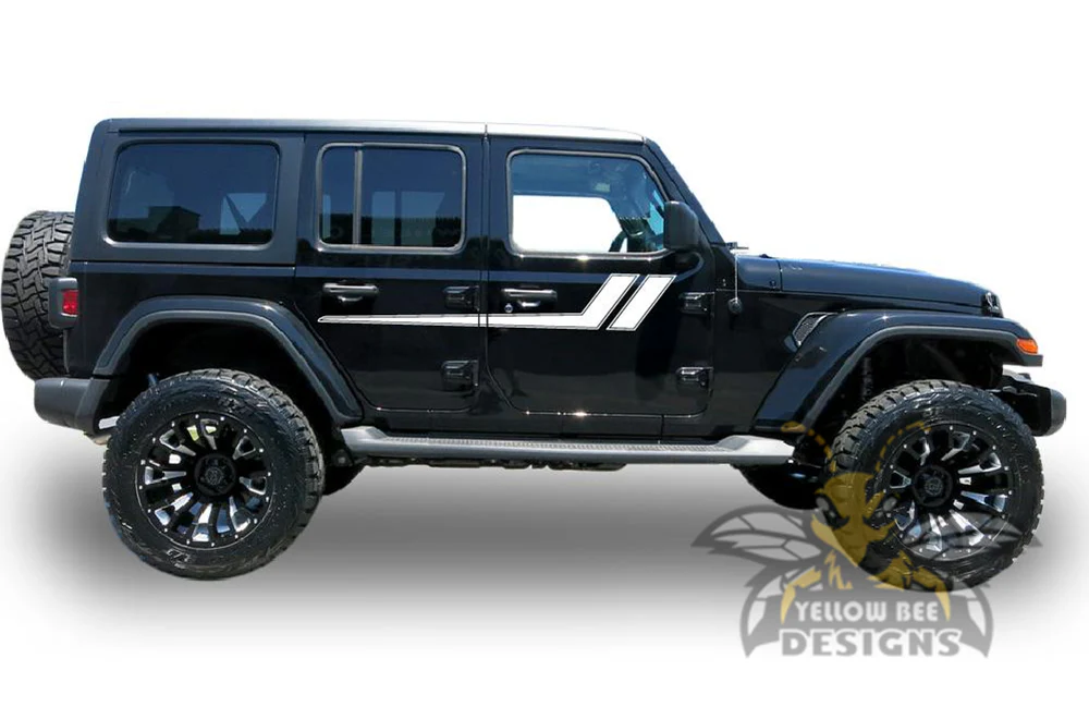 Hochey Stripes Graphics Kit Vinyl Decal Compatible with Jeep JL Wrangler - Image 5