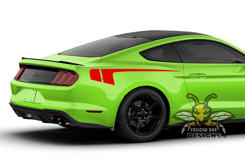 Hockey Back Side Stripes Graphics Vinyl Decals Compatible with Ford Mustang - Image 2