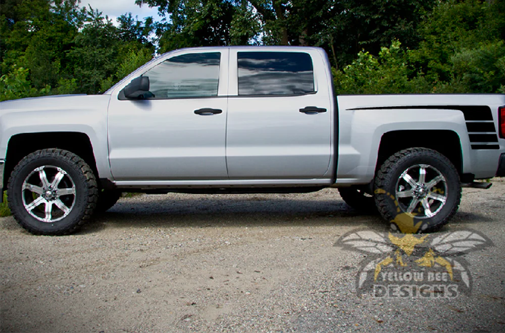 Hockey Bed Stripes Graphics Vinyl Decals Compatible with Chevrolet Silverado 1500 Crew Cab - Image 2