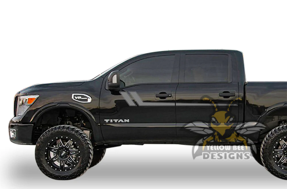 Hockey Door Side Stripes Graphics Vinyl Decals Compatible with Nissan Titan - Image 3