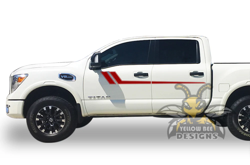 Hockey Door Side Stripes Graphics Vinyl Decals Compatible with Nissan Titan - Image 4