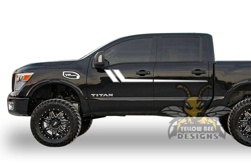 Hockey Door Side Stripes Graphics Vinyl Decals Compatible with Nissan Titan - Image 5