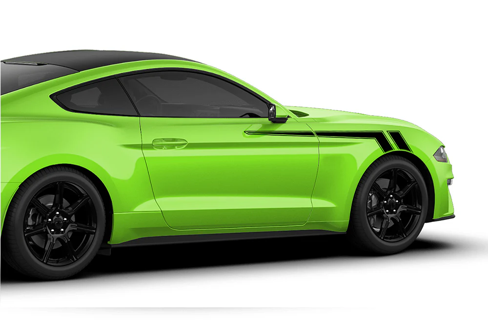 Hockey Front Side Stripes Graphics Vinyl Decals Compatible with Ford Mustang
