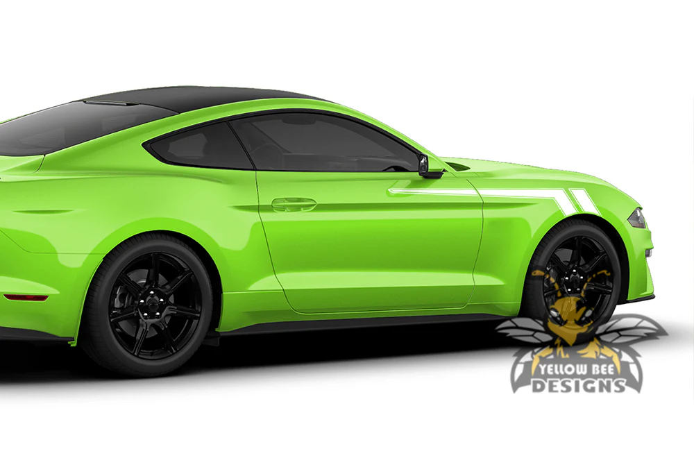 Hockey Front Side Stripes Graphics Vinyl Decals Compatible with Ford Mustang - Image 3