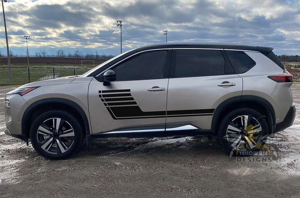 Hockey Full Door Stripes Graphics Vinyl Decals Compatible with Nissan Rogue - Image 2